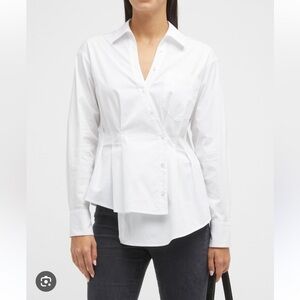Veronica Beard Rosamund Asymmetric Button-Front Shirt size 4